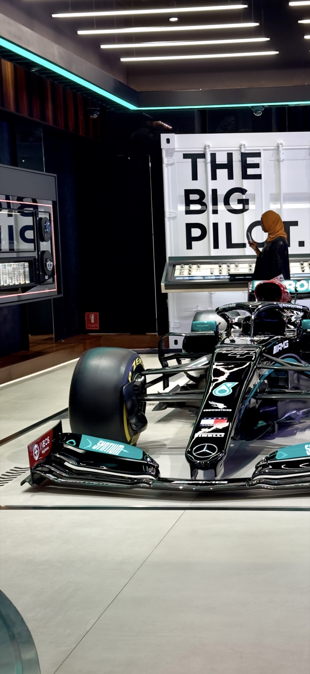 Mercedes-AMG Petronas Formula 1 number 77 display car in Dubai